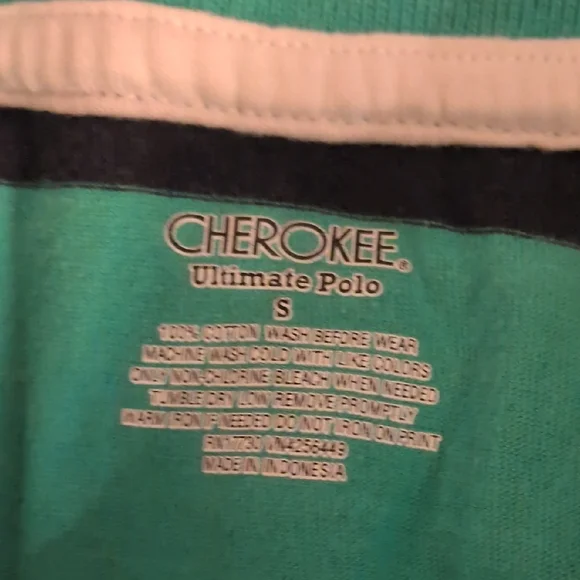 Cherokee Navy and Teal Striped Kids Polo Set - Picture 2 of 7